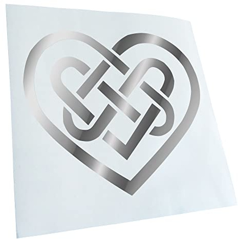 Kiwistar - Autoaufkleber - Chrom - 11,5x10cm Celtic Love - Knot - Heckscheibe Auto Aufkleber wetterfest für Kfz LKW Mofa Truck - Sticker außen selbstklebend Tuning Zubehör für Fenster Fahrzeug Scheibe