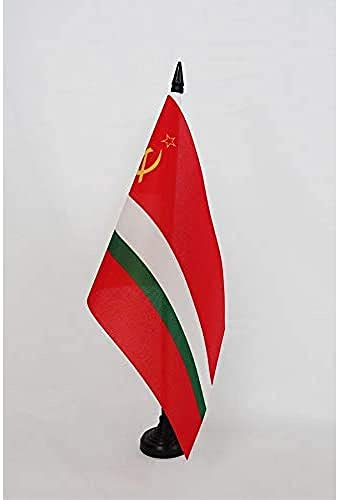 AZ FLAG bordsflagga Sovjetunionens socialistiska republiken Tadzjikistan 1929-1990 21 x 14 cm - liten kontorsflagga i Sovjetunionen RSST 14 x 21 cm