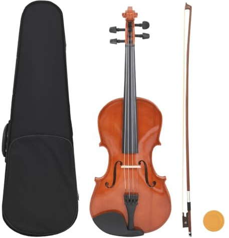 vidaXL Set Completo Violino con Arco e Mentoniera Strumenti Musicali Prodotti per Fare Musica Elementi per Orchestra in Legno Naturale 4/4