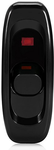 Tyenaza Geräteschalter Inline Zwischenschalter Schnurschalter Tischlampe Schreibtischlicht Kabelschalter Kabel Kabelschalter mit LED-Kontrollleuchte AC 250V 10A (Schwarz)