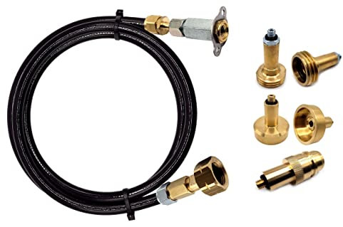 Gomet Lot de recharges pour bouteille de gaz propane européen LPG GPL avec adaptateurs Euronozzle DISH ACME vers mini point de remplissage caché M10