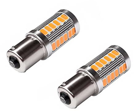 ShuoHui 2x BAU15S PY21W Amber Yellow 33 SMD LED 5630 Bulbs Turn Signal Lights Reverse Signal Bulb 12V