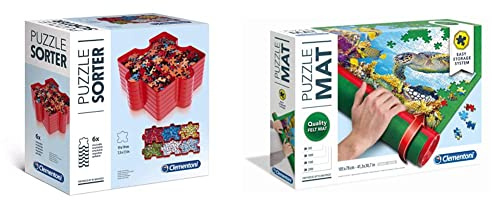Bundle aus Clementoni Puzzle Sortierer + Clementoni Puzzlerolle, praktische Unterlage für Puzzles bis 2000 Teile