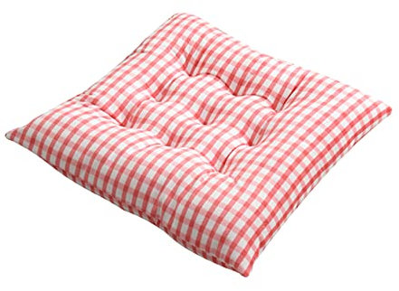 FANSU Samt Stuhlkissen 1 2 4 6er Set, Sitzkissen 40x40cm, Stuhl Kissenauflage mit Schleife, Sitzpolster Weiches Stuhlauflage Atmungsaktiv Sitzauflage Gartenkissen (4 Stück,Rosa)