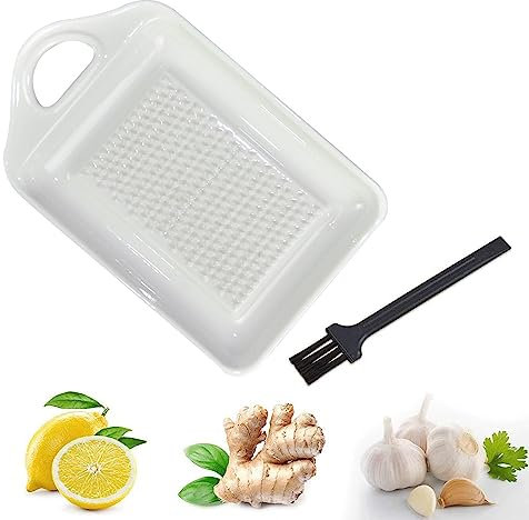 Norhogo Premium Rallador – de Cerámica para Jengibre y Ajo, suministrado con cepilloRallador de ajo, Rallador de frutas, rallador de verduras, rallador de wasabi, para jengibre, ajo, cebolla