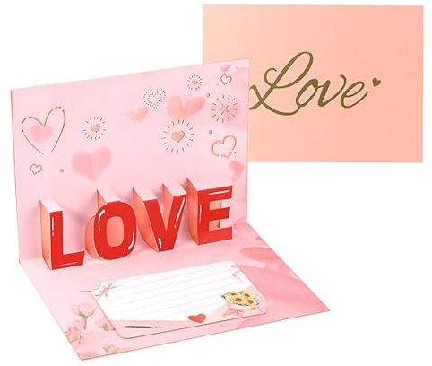 3D Valentinstagskarte,Pop-up Liebes Grußkarte,Liebeskarte für Geburtstag,Valentinstag,Jahrestag
