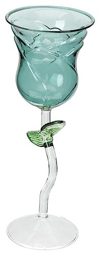 HEMOTON Verre à Vin Forme De Fleur De Rose Goblet Élégant Pour Cocktails Et Vins Verre Transparent Pour Saint-valentin Événements Romantiques