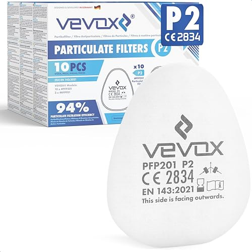 VEVOX® P2 Partikelfilter für Atemschutzmasken - 10er Set