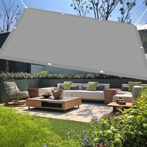 Voile d'ombrage Rectangulaire Étanche 240 x 320 cm Rectangulaire Voile Ombrage Bâche Dombrages Jardin, Pelouse, Patio, Piscine UV Protection 98% Résistant Aux Déchirures, Gris Clair