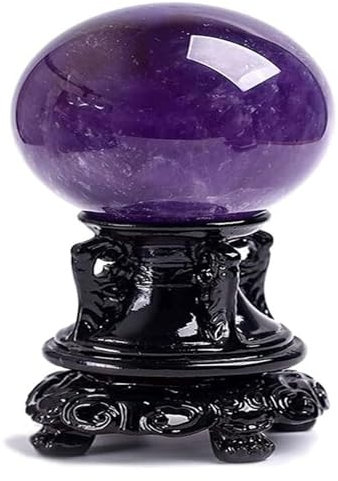 WEITINGKKK Kristallkugel Wahrsager Zubehör, Moderne Exquisite Amethyst-Kugel-Ornamente, Feng Shui, Glücksbringer, Home-Office, Wohnzimmer, Arbeitszimmer, Dekoration, Kristall-Gartenkugel(1.18in)