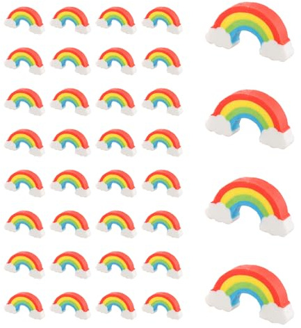 Tabanzhe Regenbogen-Radiergummi-Set, niedliche bunte Wolken, Regenbogenbrücke, Gummi-Radiergummi-Set, bunte Mini-Radiergummis, Schreibwaren für Kinder, Studenten, Klassenzimmer, Partys, Spiele, Preise