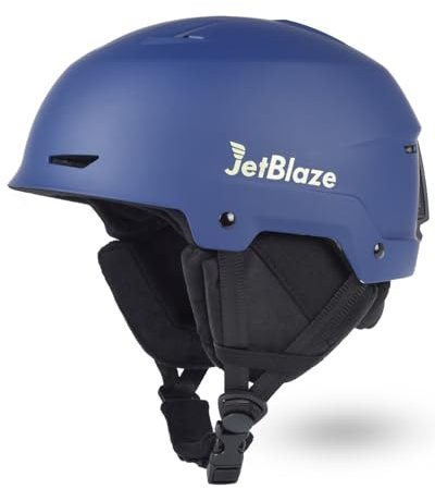 JetBlaze Skihelm Herren Damen Unisex Ski Helm Schneesporthelm mit Belüftungsöffnungen ABS Schale EPS Kern für Skifahren Snowboard Schneehelm für Erwachsene Jugend Dark Blue Size M