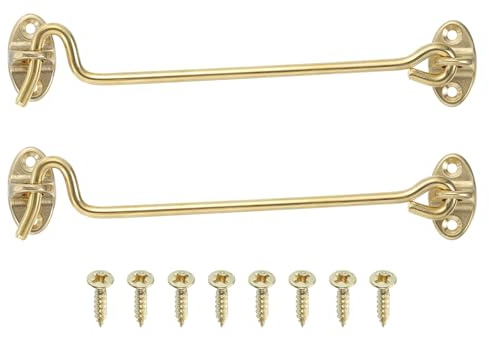 sourcing map 2 ganci e chiusure a occhiello da 15,2 cm, in ottone, per porte scorrevoli, recinzioni, capannoni, porte scorrevoli, recinzioni, capannoni
