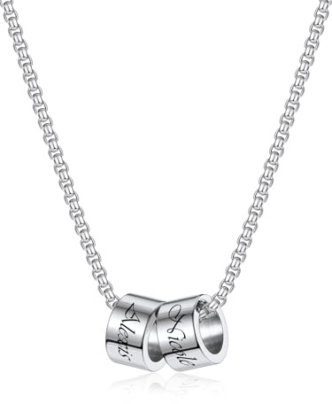 Zysta Namenskette Personalisierte Halskette mit Namen Kettenanhänger Edelstahl Kette mit Buchstaben Geschenk für Damen Herren