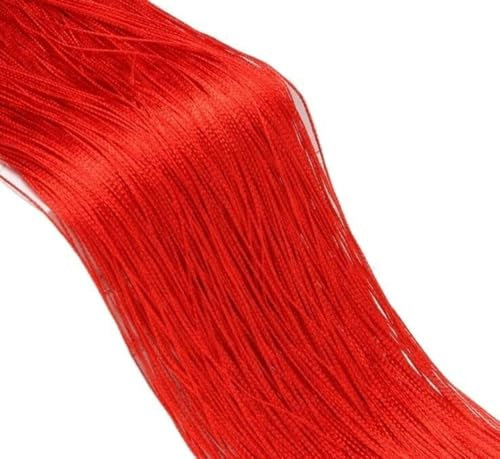 GPRTPL Rideau à Fils 3 x 2,6 m Rideaux à Fils dans Le Salon Ligne de séparation Cantonnière pour décoration de fête de Couleur Unie Rideau-3 x 2 cm-Rouge