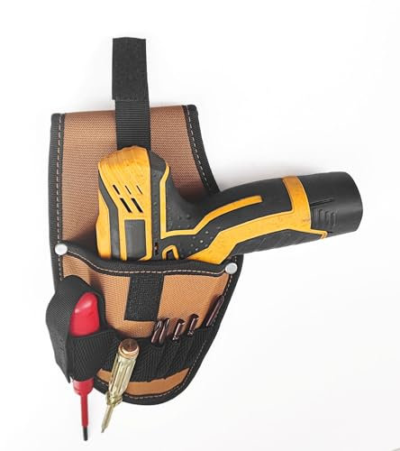 Fondina per Trapano, Supporto per Trapano Cintura per Attrezzi, Custodia Multiuso per Trapano, Adatta per Cintura 3,15 Pollici di Larghezza, per Utensili e Punte Trapano