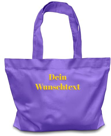 Shopper mit Wunschtext bestickt - Personalisierte Tasche aus Bio-Baumwolle als einzigartige Geschenkidee