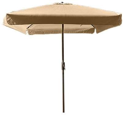 QSPNVFB 200cm Garten-Sonnenschirm Quadratisch Mit Kurbel Tragbarer Terrasse Tischschirm Strandschirm, Sonnenschutz Marktschirm Klein Balkonschirm(Khaki)
