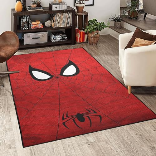 Spider Area Rug White Eyes Red Spider Web Carpet 3D Digital Print Rug Perfect for Kids Room Bedroom Playroom and Home Decoration Floor Mat Rugs 3' x 4'