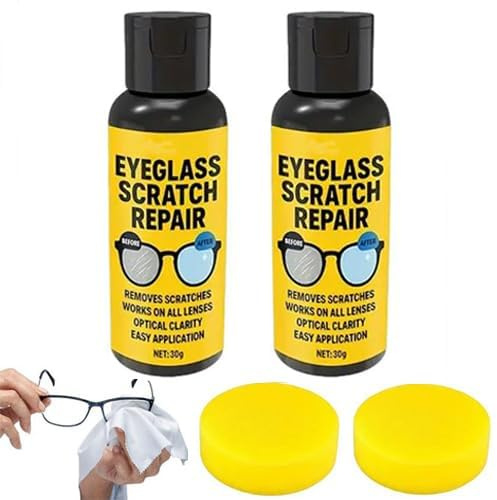 EnlèVe Rayures Pour Lunettes De Vue, Miroir Clair Nettoyant Lunettes De Vue, Spray Nettoyant Lunette Efficacité, Pour Convient Aux Surfaces En Verre, TéLéPhones Portables, Montres,Spray Nettoyant (2)