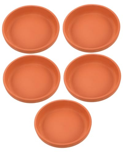 BESPORTBLE 5pièces Soucoupes Rondes Terre Cuite pour Pots De Fleurs avec Trou De Drainage pour Utilisation Intérieure Et Extérieure Lot