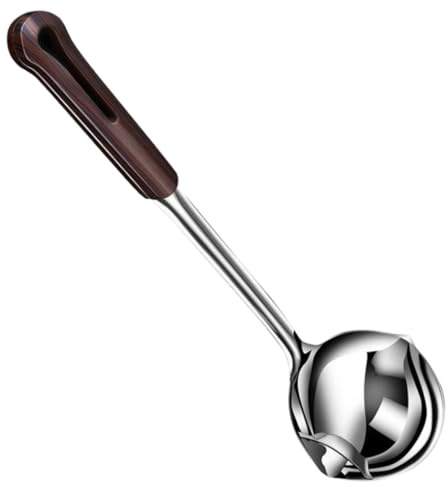 LOLIPPYY Cucchiaio Separatore di Olio in Acciaio Inox Filtro Pratico e Facile da Appendere per Cucina e Zuppe, Mestolo Creativo per Separazione Grassi e Olio