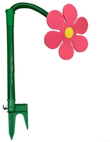 Irrigatore rotante a girasole per prato e aiuole con copertura a 360 gradi e distribuzione uniforme dello spruzzo (rosso rosa)