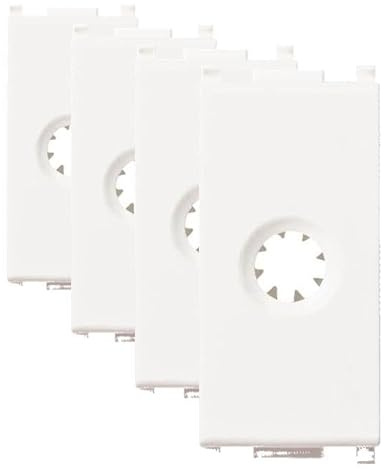 Vimar 0R14044 Plana Copriforo Passacavo con serracavo, di dimensioni 2.23 x 4.9 x 3.0 cm, colore bianco (Confezione da 4)