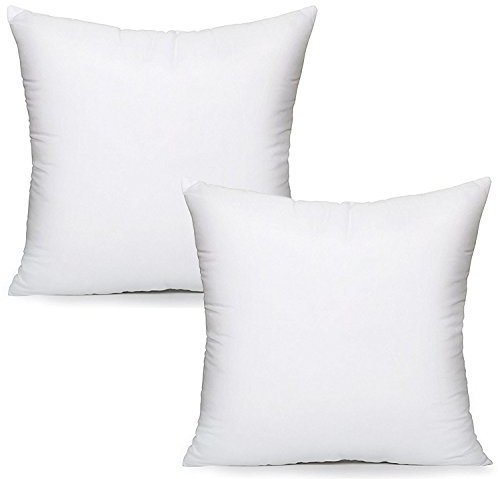 UK Care Direct Pack of 2 Cushion Inserts 45cm x 45cm - 18 x 18 Cushion Insert - White Square Cushions; Hypoallergenic Cushion Inner - Bounce Back Cushion Pads for Sofa & Couches, Bedroom - Pack of 2