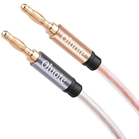 Oluote Cavo per Altoparlanti con Connettori a Banana Placcati in Oro, Cavi per Casse Acustiche Spine a Banana (3m/9.84in)