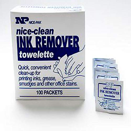 BankSupplies Disposable Towelettes Individually Wrapped Cleansing Hand Wipes for Ink and Stain Removal Case of 100 Mildly Fragrant Saturated Lotion Wipes