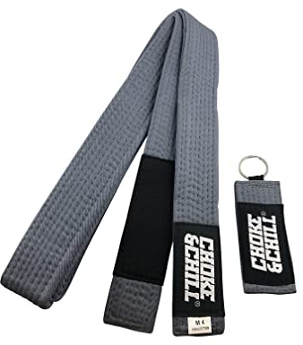 Choke&Chill BJJ Brazilian Jiu-Jitsu - Cinturón con llavero (gris, M3 (240 cm))