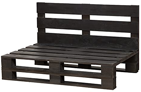 Palettensofa geschliffen und gebürstet, für drinnen und draußen, Sessel/Sofa aus neuen Paletten für die Terrasse (120 x 80 cm, Ebenholz)