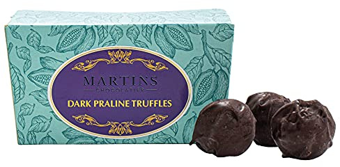Martin's Chocolatier - Boleta de chocolate (200 g), trufas de praliné oscuras, caja de regalo de chocolate hecha a mano
