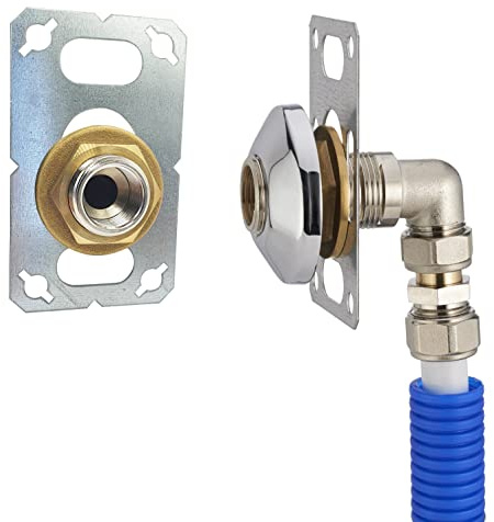 Placa de salida mural simple para multicapa Ø16 | a prensar | Compatible con sistema FIXSYSTEM | Ideal para lavadora | Conexión resistente y duradera | Fácil instalación | QUICK PLOMBERIE