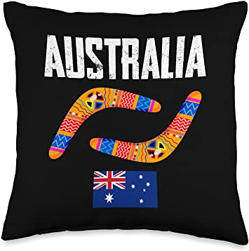 Cool Australia Boomerangs Stick With a Flag Graphic Designs Throw Pillow