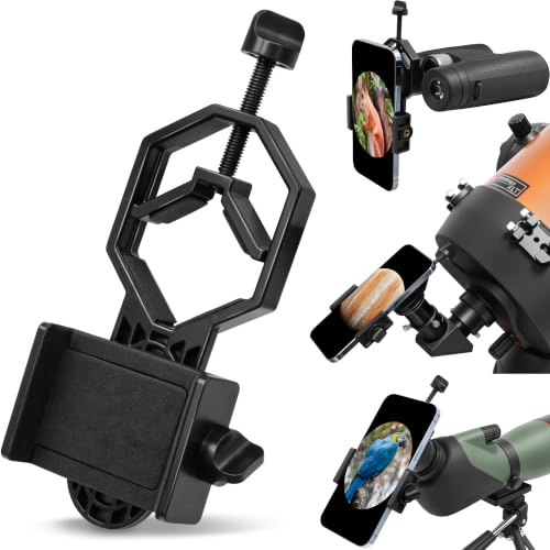Tydeux Metall-Smartphone-Teleskop-Adapter, Kamerahalterung, universelle Handyhalterung, funktioniert mit Teleskop-Spektiv-Mikroskop, Monokular-Fernglas