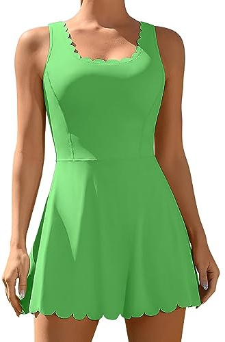ATTRACO Golf Dress for Women with Shorts and Bra Athletic Outfits Tennis Skirts Green S