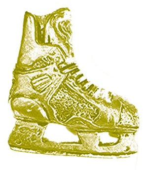 pp-sp13 Anstecknadel für Eishockeyschuhe, goldfarben, verchromt, englisches Zinn, mit Schmetterlingsverschluss, Einheitsgröße, Metall, Solider Zinnstift