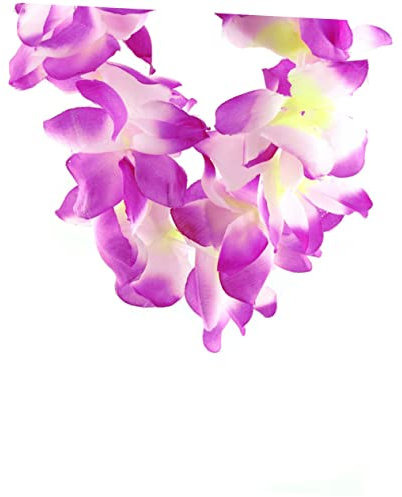 Warmhm Tropische Hawaii Hula Blumen-Girlande Halskette Lila-weiß Dicke Dichte Ausführung Für Strandparty Fancy Dress Und Sommer-Luau-feiern