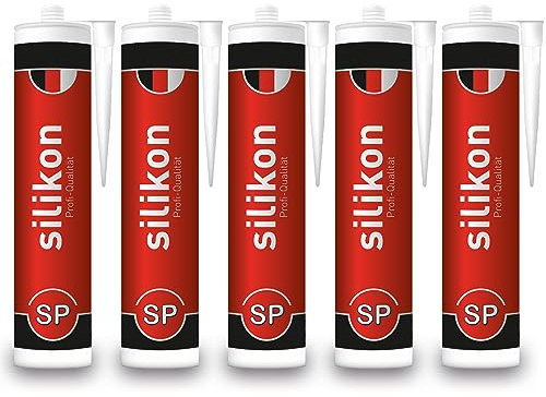 Sanitär-Silikon 310 ml Kartusche weiß, Fugendichtmasse für Bad, Dusche, Küche, wasserfest mit Schutzeffekt, Schimmelresistent, UV- und witterungsbeständig (5)