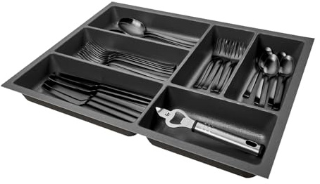 SO-BOX 2 Besteckkasten, Anthrazit, B=35,9 x T=46,2 cm, mit Kanvas-Struktur | Für Nobilia-Schubladen bis Juli 2012, Breite 45 cm, Tiefe 46,2 cm.