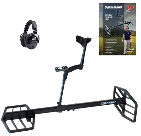 XP Metal Detectors Xtrem Hunter - Tiefsuchender Metalldetektor mit FMF-Spulen, Deus II Fernbedienung, WSAII-XL Wireless Kopfhörer, S-Telescopic Steel und XP-Koffer (XTR-115RCWSA2XLEE)