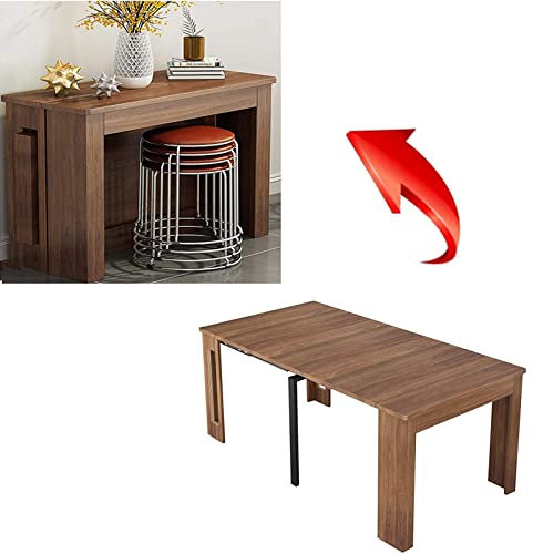Multifunktionaler klappbarer Esstisch, ausklappbarer Küchentisch, ausziehbares Design, bis zu 185 cm, hohles Tischfußdesign, ideal für Familientreffen, Küche, Esszimmer