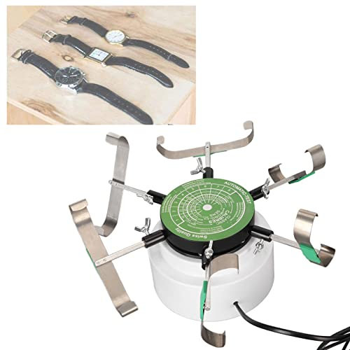 NSXAYIWE Uhrenbeweger-Maschine, Testmaschine, automatischer mechanischer Uhrenbeweger aus Legierung, Uhrenbeweger für Automatikuhren, Uhrenbeweger-Armbanduhr-Tester für 6 Uhren