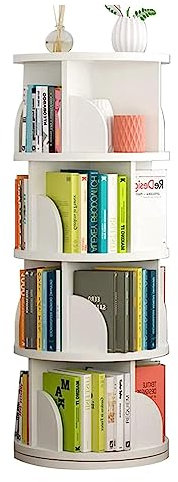 YTGHBIML Bücherturm Freistehend 360° drehbares Bücherregal, rundes stehendes Bücherregal, großes Fassungsvermögen, Bücherregal für Zuhause, bodenstehender Bücherregal-Organizer perfekte Darstellung