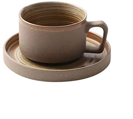 NEBE Tazas Taza de cerámica de Estilo Vintage, Taza de 200ML, Juego de Platos, Taza de café de Oficina, Perfecta for té, café con Leche, Bebida Caliente Tazas para Cafe(A)