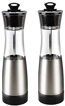 Set macina Sale e Pepe elettrici Professionali a gravità, alimentati a Batteria, macina Pepe e macina Sale, Alta capacità, Grado di macinatura Regolabile.