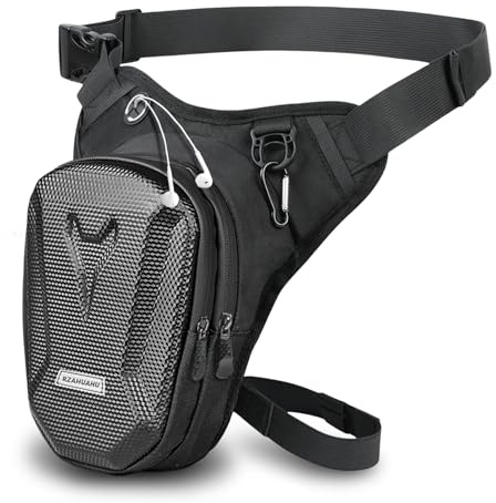 flintronic Motorcykelbenväska, lårväska, vattentät multifunktionell benväska för cykling resor och camping, Svart, 14.5 x 8 x 20 cm, Modern