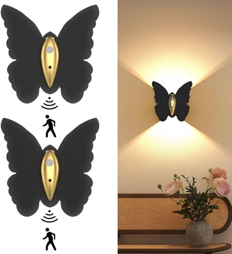 Eneru Battery Operated Wall Sconce Set of 2: 5000mAh Rechargeable Motion Sensor Night Light Wireless Wall Sconces Magnetic Closet Lights Stair Light Indoor Up and Down Wall Lamp for Bedroom Hallway